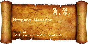 Morgent Nesztor névjegykártya